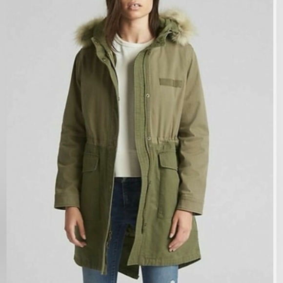 Gap Women’s Two-Toned Olive Parka - Size XS - Picture 1 of 11